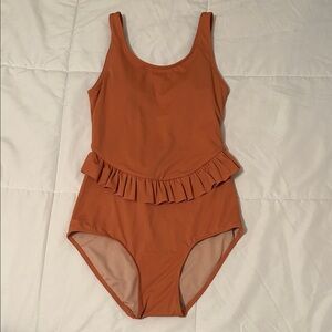 Kortni Jeane Rust Orange skirted One-Piece Swimsuit